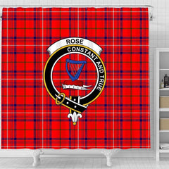 Rose Tartan Crest Shower Curtain