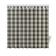 Menzies Black & White Ancient Tartan Plaid Shower Curtain