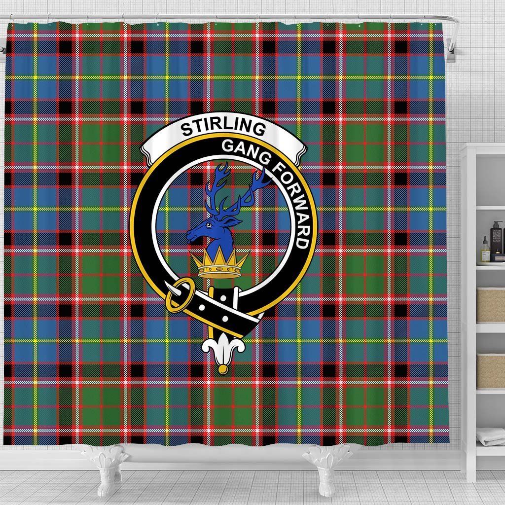 Stirling (of Cadder-Present Chief) Tartan Crest Shower Curtain