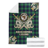 Abercrombie Tartan Crest Premium Blanket Gold Style