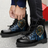 Abercrombie Tartan Leather Boots Crest Style