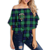 Abercrombie Tartan Shoulders Wrap Waist Top Crest Style