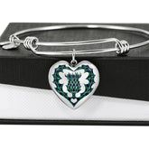 Abercrombie Tartan Bangle Thistle Heart Shape Style