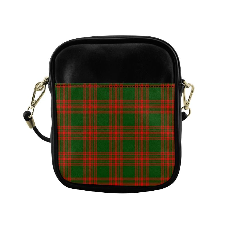 Menzies Green Modern Tartan Plaid Sling Bag