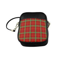 Morrison Red Modern Tartan Plaid Sling Bag