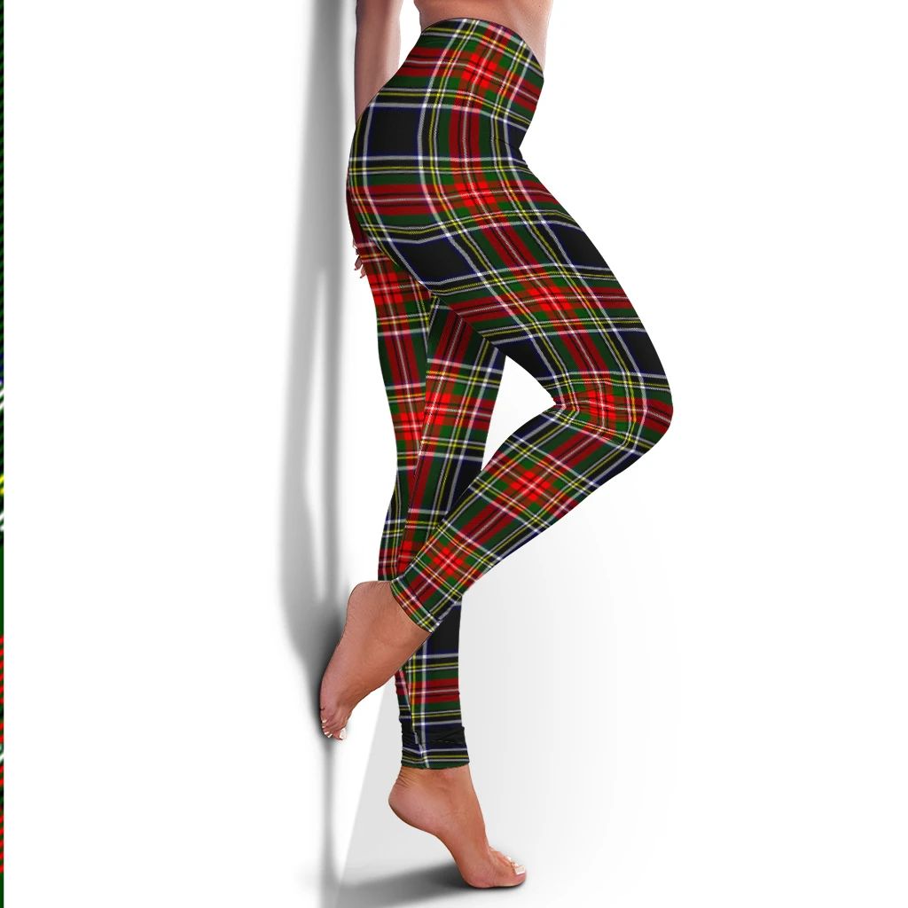 Stewart Black Tartan Plaid Legging