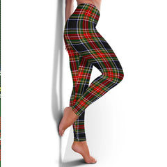 Stewart Black Tartan Plaid Legging
