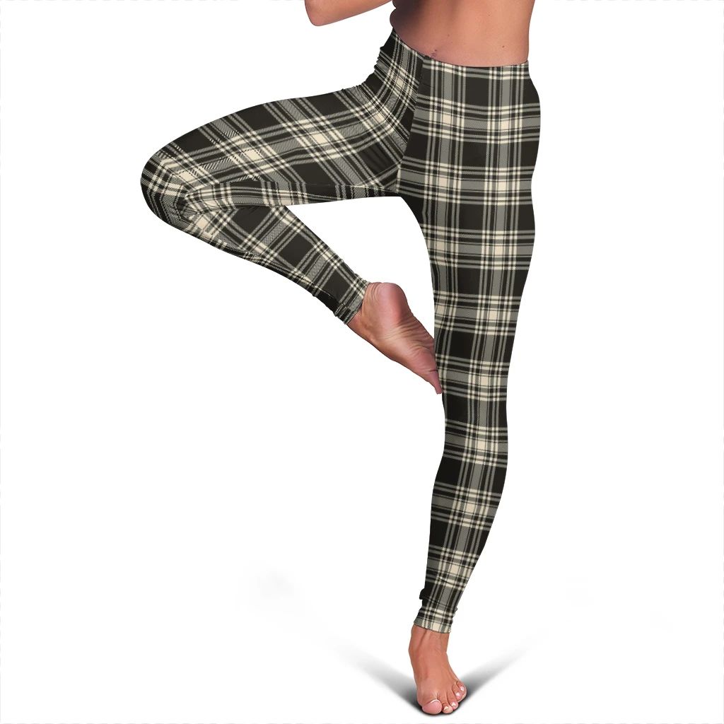 Menzies Black & White Ancient Tartan Plaid Legging