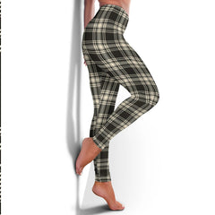 Menzies Black & White Ancient Tartan Plaid Legging