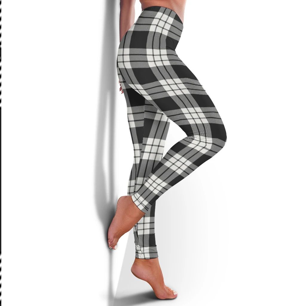 MacFarlane Black & White Ancient Tartan Plaid Legging