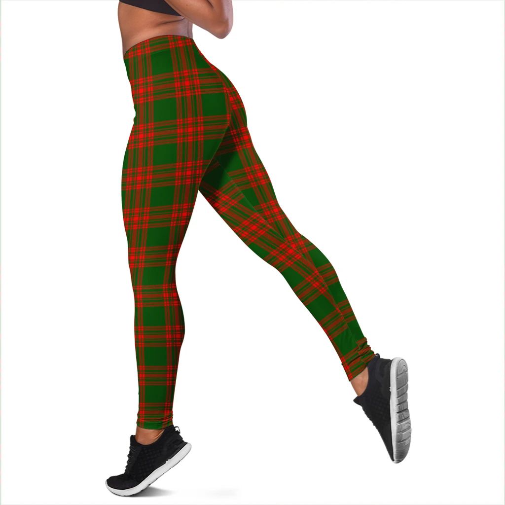 Menzies Green Modern Tartan Plaid Legging