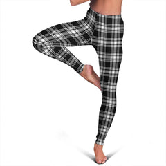 Menzies Black & White Modern Tartan Plaid Legging