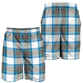 Stewart Muted Blue Tartan Plaid Men's Shorts
