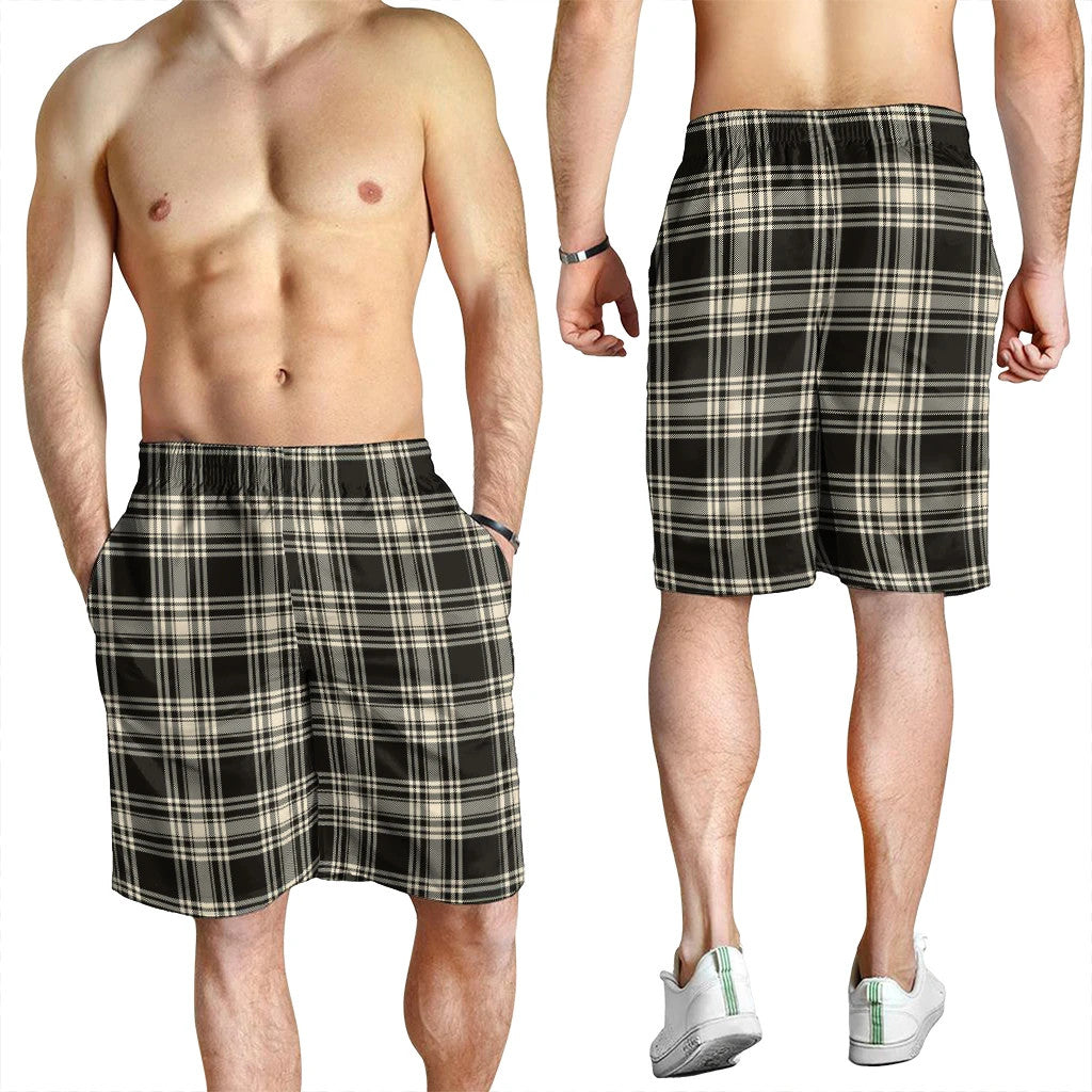 Menzies Black & White Ancient Tartan Plaid Men's Shorts
