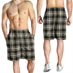 Menzies Black & White Ancient Tartan Plaid Men's Shorts