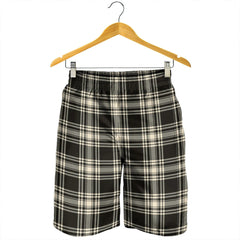 Menzies Black & White Ancient Tartan Plaid Men's Shorts
