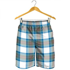 Stewart Muted Blue Tartan Plaid Men's Shorts