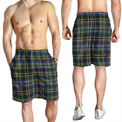 Scott Green Modern Tartan Plaid Men's Shorts