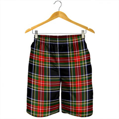 Stewart Black Tartan Plaid Men's Shorts