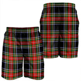 Stewart Black Tartan Plaid Men's Shorts