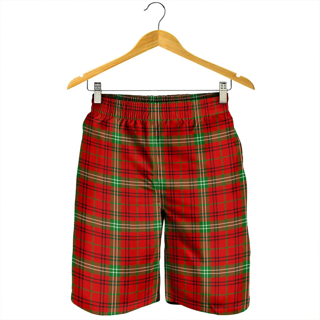 Morrison Red Modern Tartan Plaid Men's Shorts