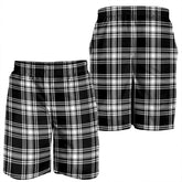 Menzies Black & White Modern Tartan Plaid Men's Shorts