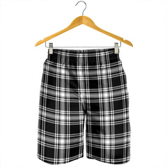 Menzies Black & White Modern Tartan Plaid Men's Shorts