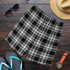 Menzies Black & White Modern Tartan Plaid Men's Shorts