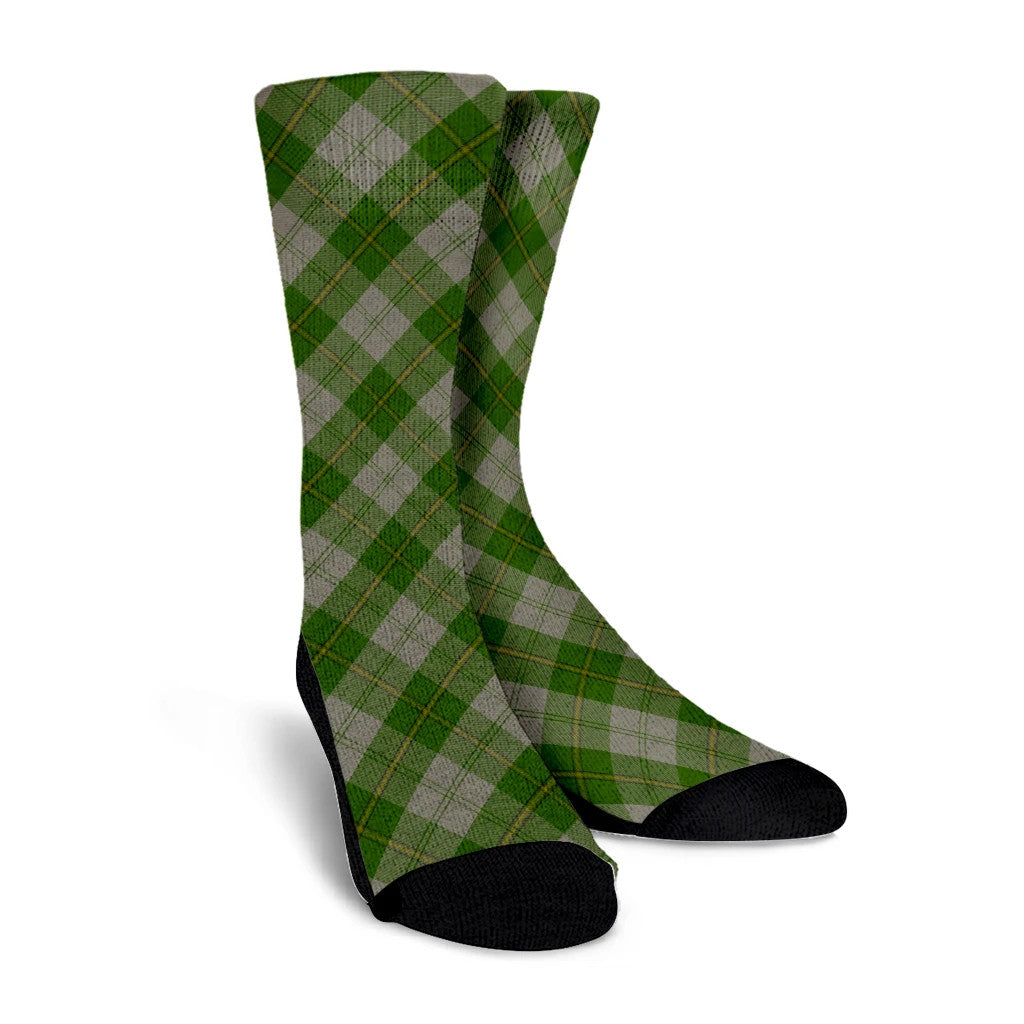 Cunningham Dress Green Dancers Tartan Plaid Crew Socks