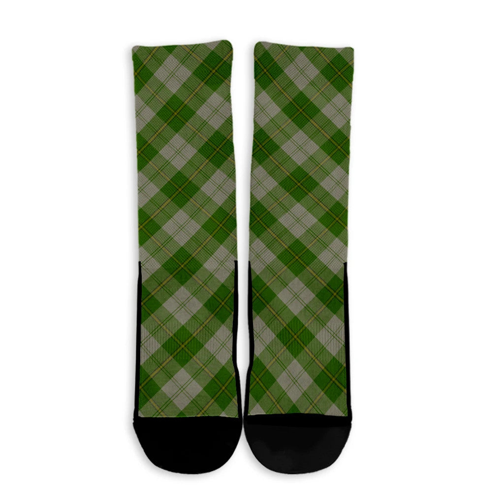 Cunningham Dress Green Dancers Tartan Plaid Crew Socks