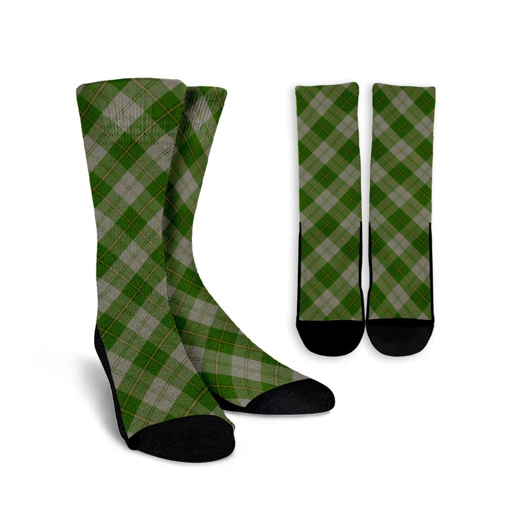 Cunningham Dress Green Dancers Tartan Plaid Crew Socks