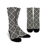 Scott Black & White Ancient Tartan Plaid Crew Socks