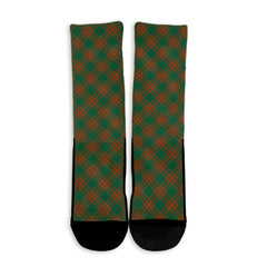 Menzies Green Ancient Tartan Plaid Crew Socks