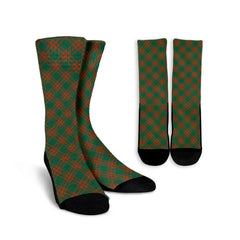 Menzies Green Ancient Tartan Plaid Crew Socks