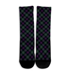 Rose Hunting Modern Tartan Plaid Crew Socks