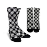 MacFarlane Black & White Ancient Tartan Plaid Crew Socks