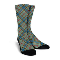 Balfour Blue Tartan Plaid Crew Socks