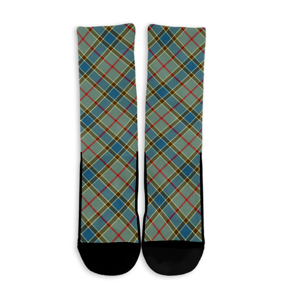 Balfour Blue Tartan Plaid Crew Socks