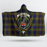 Clelland Modern Tartan Crest Hooded Blanket