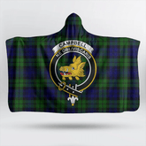 Campbell Modern Tartan Crest Hooded Blanket