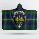 Johnston Modern Tartan Crest Hooded Blanket