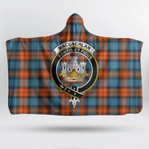 Stewart Hunting Weathered Tartan Crest Hooded Blanket