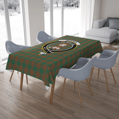 Menzies Green Ancient Tartan Crest Tablecloth