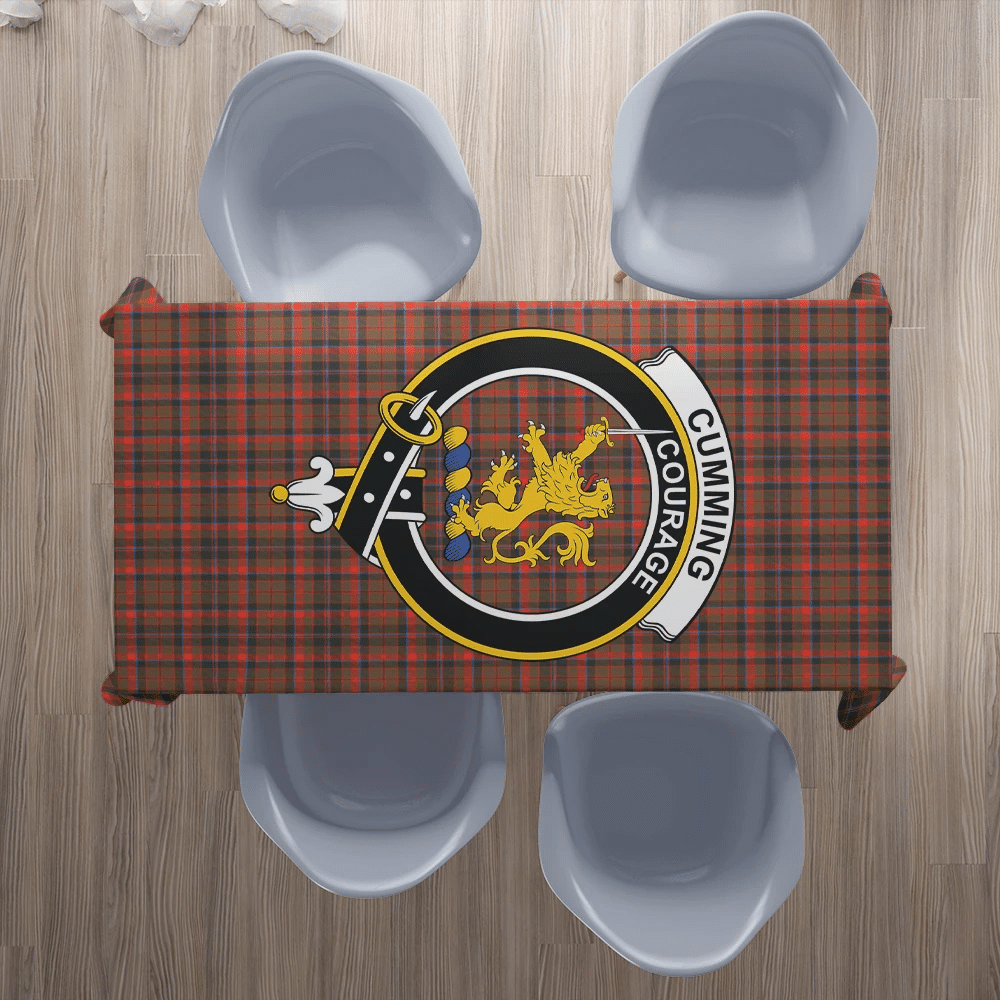 Cumming Hunting Weathered Tartan Crest Tablecloth
