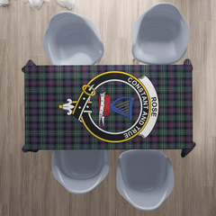 Rose Hunting Modern Tartan Crest Tablecloth