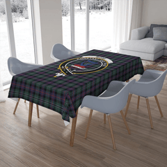 Rose Hunting Modern Tartan Crest Tablecloth