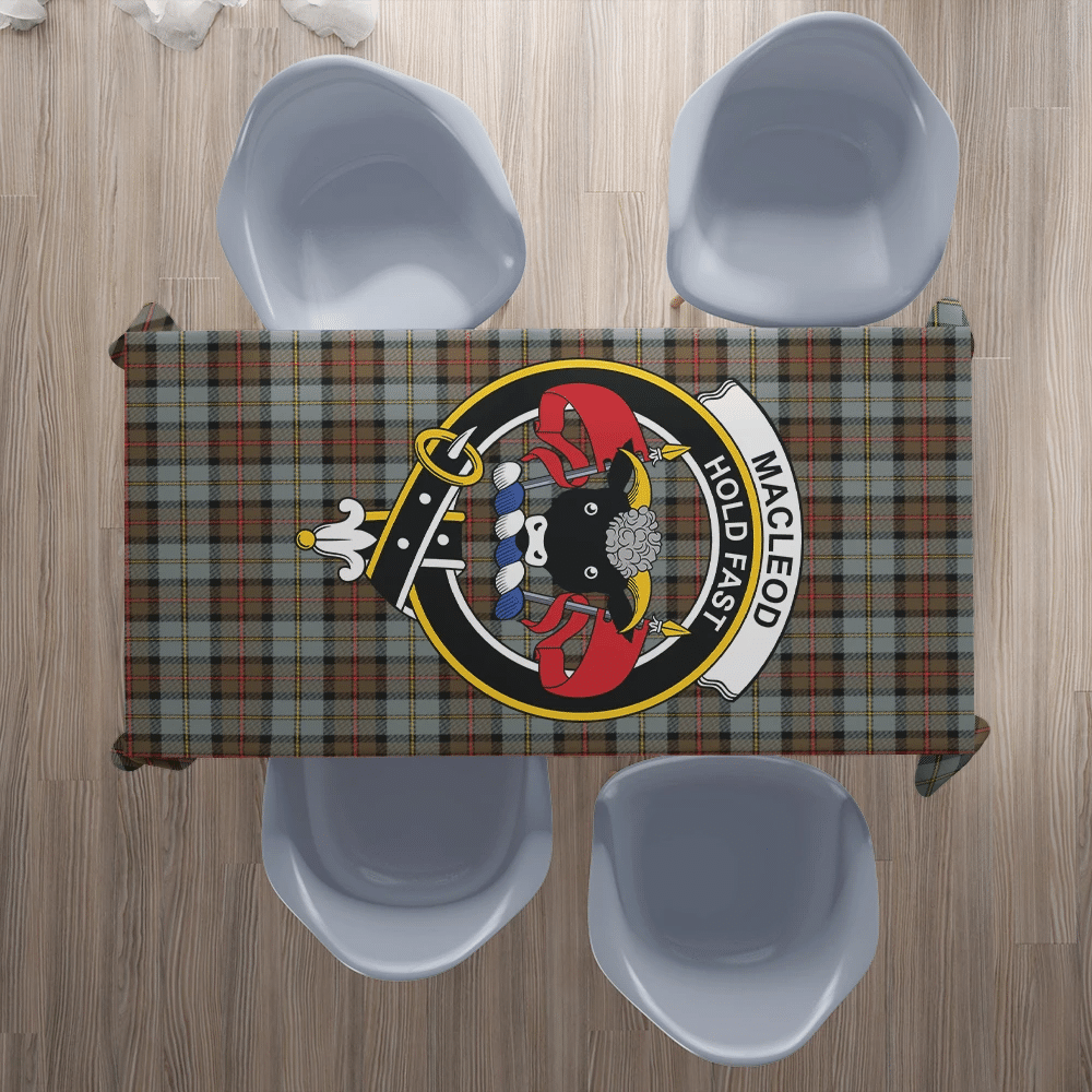 MacLeod of Harris Weathered Tartan Crest Tablecloth