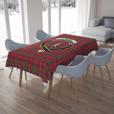 Shaw Red Modern Tartan Crest Tablecloth