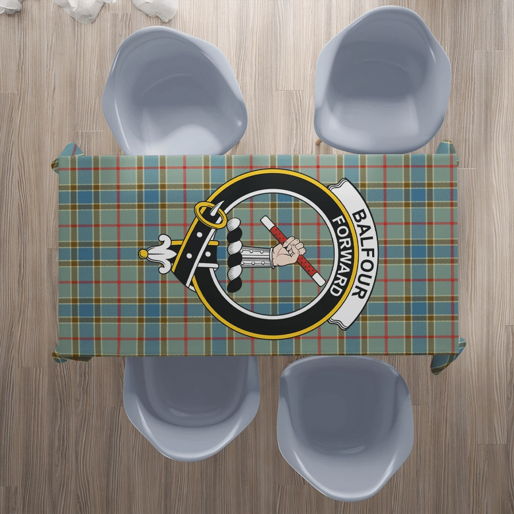 Balfour Blue Tartan Crest Tablecloth