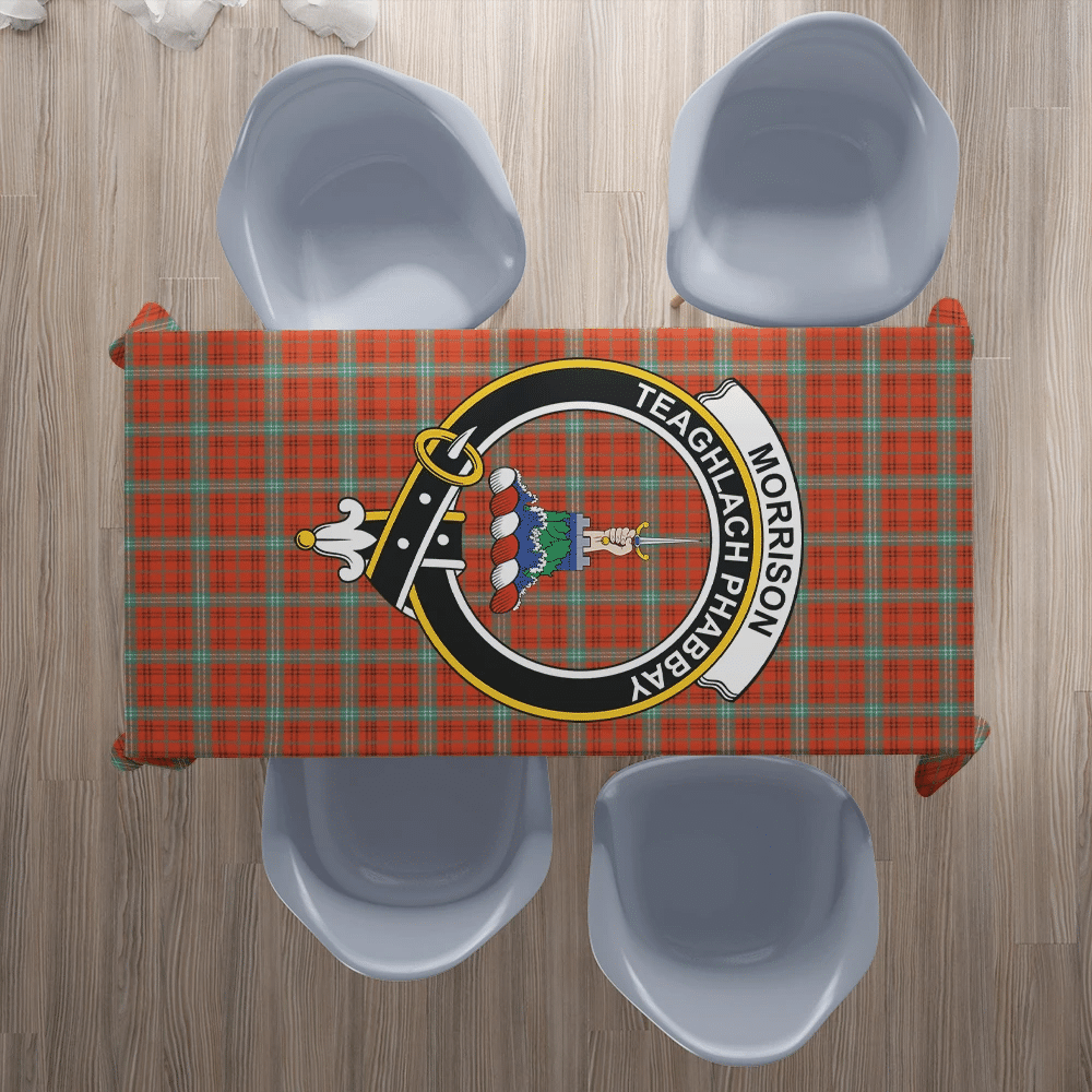 Morrison Red Ancient Tartan Crest Tablecloth